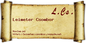 Leimeter Csombor névjegykártya